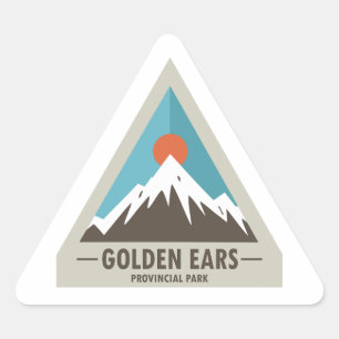 Pegatina Triangular Parque Provincial Golden Ears Columbia Británica