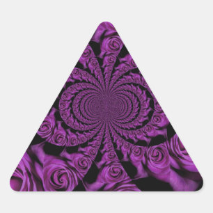 Pegatina Triangular Pasión morada: Rosas del romance real