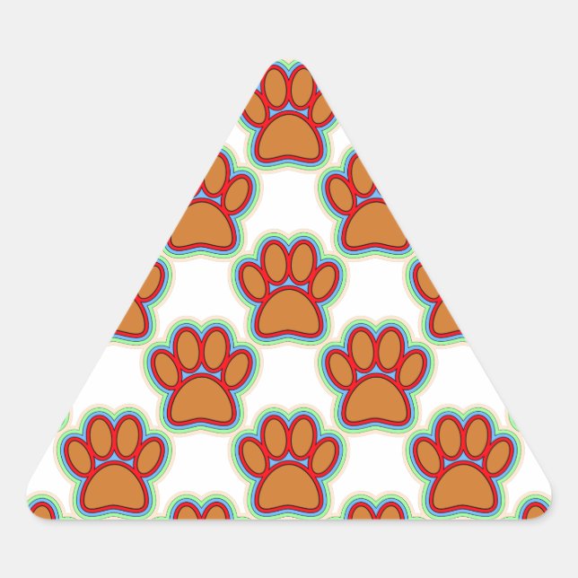 Pegatina Triangular Pasta de Cachorro (Anverso)