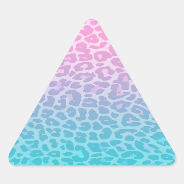 Pegatina Triangular Pastel Ombre Leopard (Anverso)