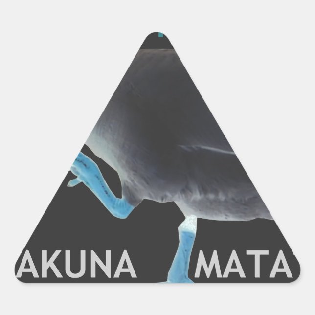 Pegatina Triangular Pato con me desperté así y Hakuna Matata texto (Anverso)