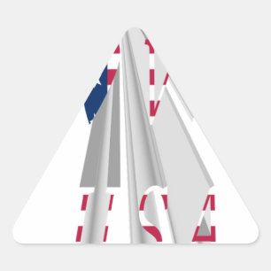 Pegatina Triangular Patriotismo Ascendente: Arte en Perspectiva Yo Amo