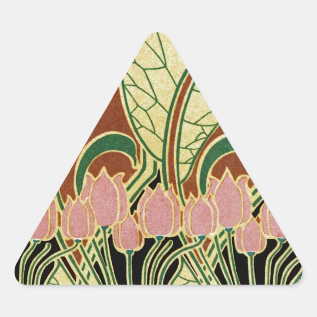 Pegatina Triangular Patrón Art Nouveau n° 1 (Anverso)