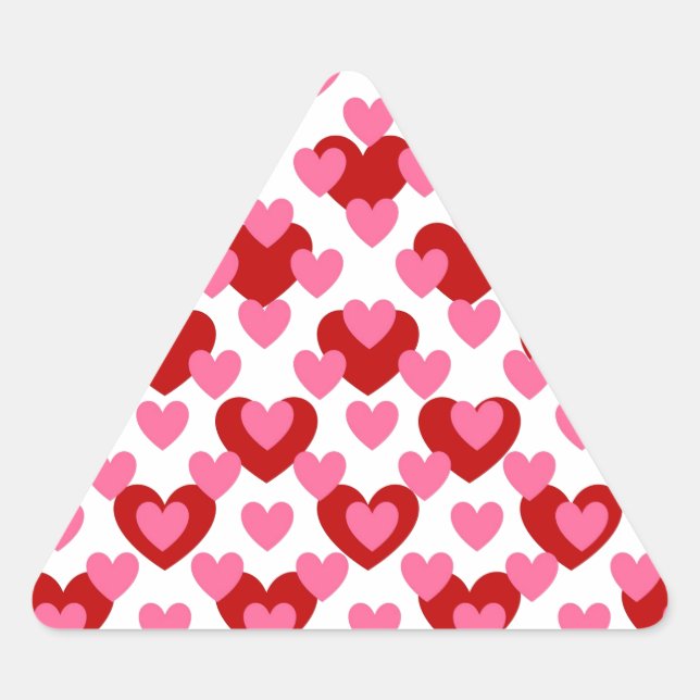 Pegatina Triangular Patrón cardíaco (Anverso)