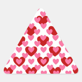 Pegatina Triangular Patrón cardíaco