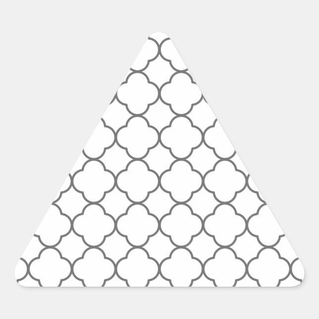 Pegatina Triangular Patrón clásico de quatrefoil (Anverso)