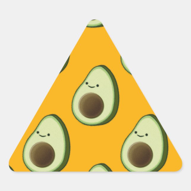 Pegatina Triangular Patrón de aguacate (Anverso)