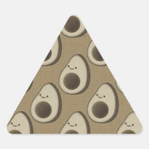 Pegatina Triangular Patrón de aguacate de estilo vintage