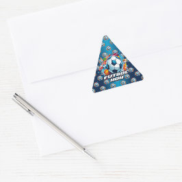 Pegatina Triangular Patrón de bola de fútbol de la mamá Futbol