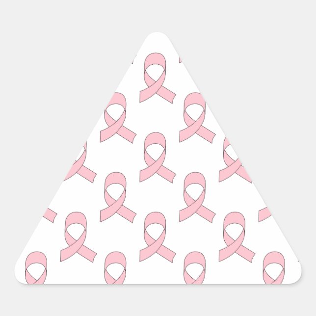 Pegatina Triangular Patrón de cinta rosada (Anverso)