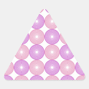 Pegatina Triangular Patrón de círculos rosados y púrpura