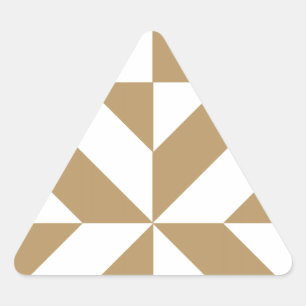 Pegatina Triangular Patrón de cubo geométrico de decúbito marrón cálid