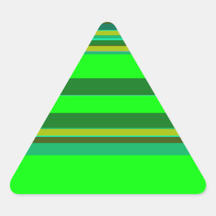 Pegatina Triangular Patrón de diseño personalizado de franja verde col