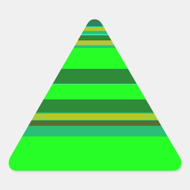 Pegatina Triangular Patrón de diseño personalizado de franja verde col (Anverso)