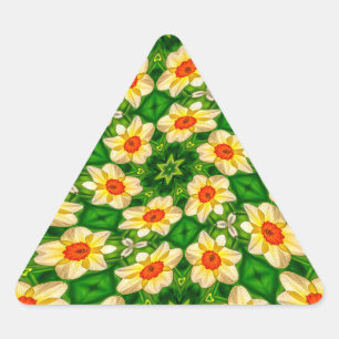 Pegatina Triangular Patrón de flores de Campana de Pascua