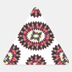 Pegatina Triangular Patrón de flores de Mandala