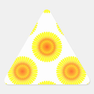 Pegatina Triangular Patrón de girasol personalizado