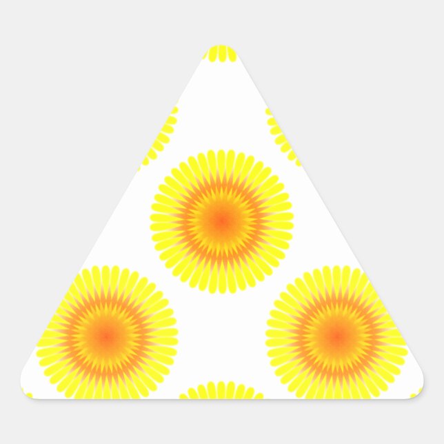Pegatina Triangular Patrón de girasol personalizado (Anverso)