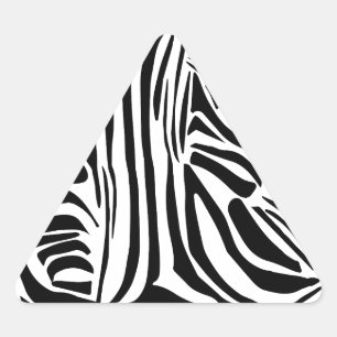 Pegatina Triangular Patrón de impresión de cebra en blanco y negro atr