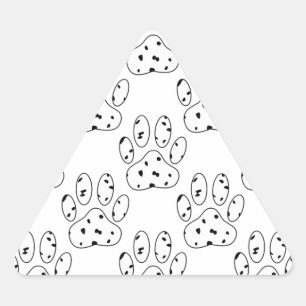 Pegatina Triangular Patrón de impresión de hojas dálmatas
