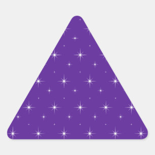 Pegatina Triangular Patrón De Las Estrellas Violeta, Indigo Y Brillant