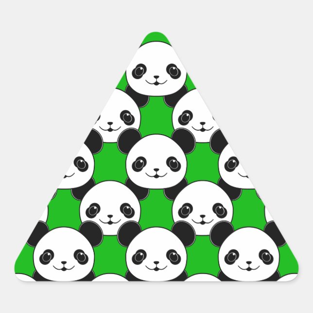 Pegatina Triangular Patrón de oso Kawaii Panda (Anverso)
