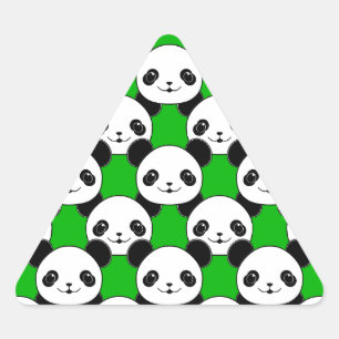 Pegatina Triangular Patrón de oso Kawaii Panda