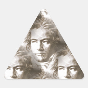 Pegatina Triangular Patrón de retrato de Beethoven