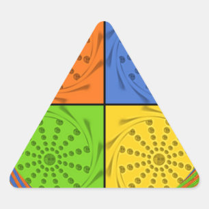 Pegatina Triangular patrón de tela de conjunto sin costuras egipcio