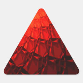 Pegatina Triangular Patrón Fractal Rojo