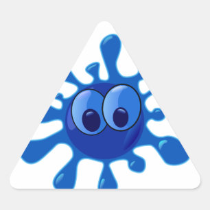 Pegatina Triangular Patrón Funny Splat Azul colorido