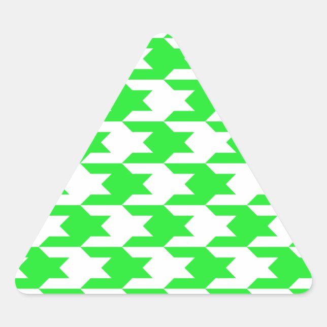 Pegatina Triangular Patrón Houndstap 1 Verde (Anverso)