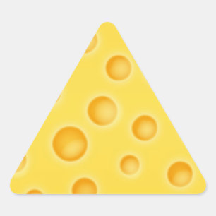 Pegatina Triangular Patrón suizo de textura con queso Cheezy