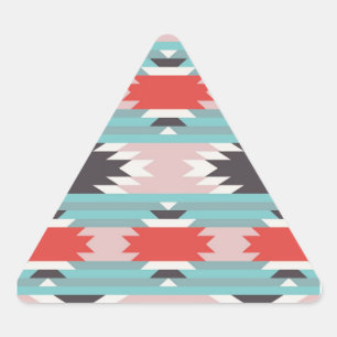 Pegatina Triangular Patrón tribal azteca Impresiones nativas estadouni