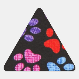 Pegatina Triangular Paws multicolor