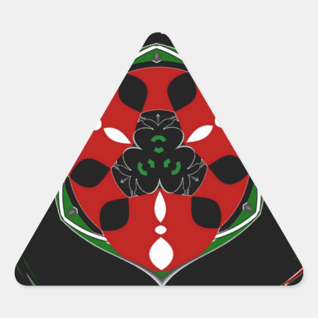 Pegatina Triangular "Paz: con Emblema de Escudo" Impresión Artística (Anverso)