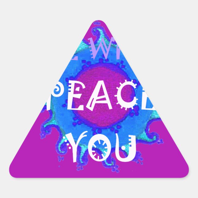 Pegatina Triangular Paz Sea Con La Impresión Inspiradora (Anverso)