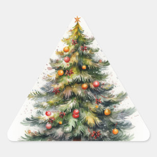 Pegatina Triangular Pegatinas de árbol de Navidad tradicionales