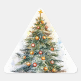 Pegatina Triangular Pegatinas de árbol de Navidad tradicionales