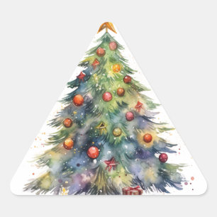 Pegatina Triangular Pegatinas de árbol de Navidad tradicionales