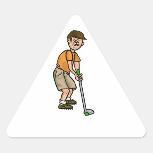 Pegatina Triangular Pegatinas de etiquetas de nombre masculino de golf