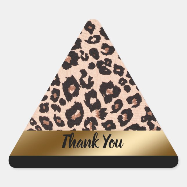 Pegatina Triangular Pegatinas de impresión de leopardo personalizados (Anverso)