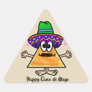 Pegatina Triangular Pegatinas del Cinco de Mayo Nacho