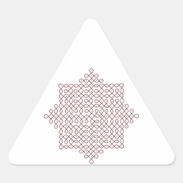 Pegatina Triangular Pegatinas del Triángulo - Kolam Art-1 (Anverso)