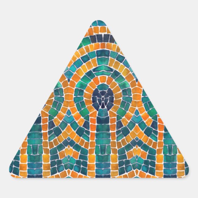 Pegatina Triangular PEGATINAS del triángulo MOSAICO de ORO ICONS (Anverso)