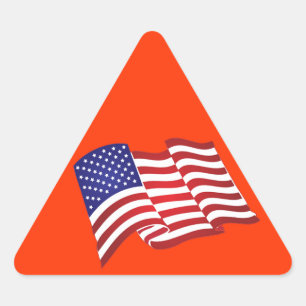 Pegatina Triangular Pegatinas onduladores de bandera estadounidense