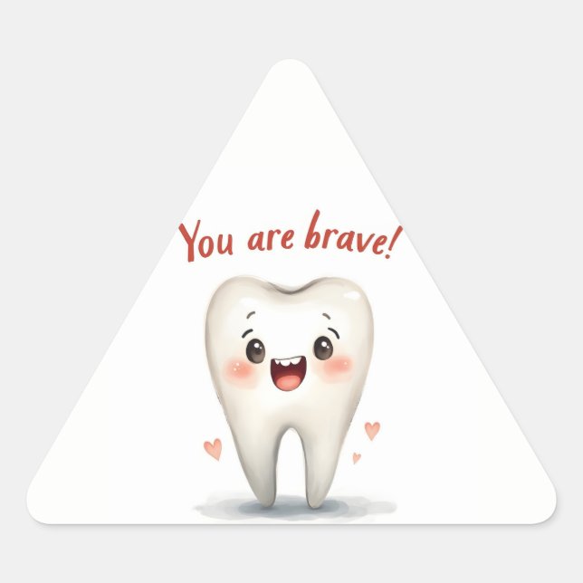 Pegatina Triangular Pegatinas para pequeños pacientes dentistas (Anverso)