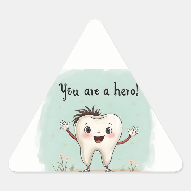 Pegatina Triangular Pegatinas para pequeños pacientes dentistas (Anverso)