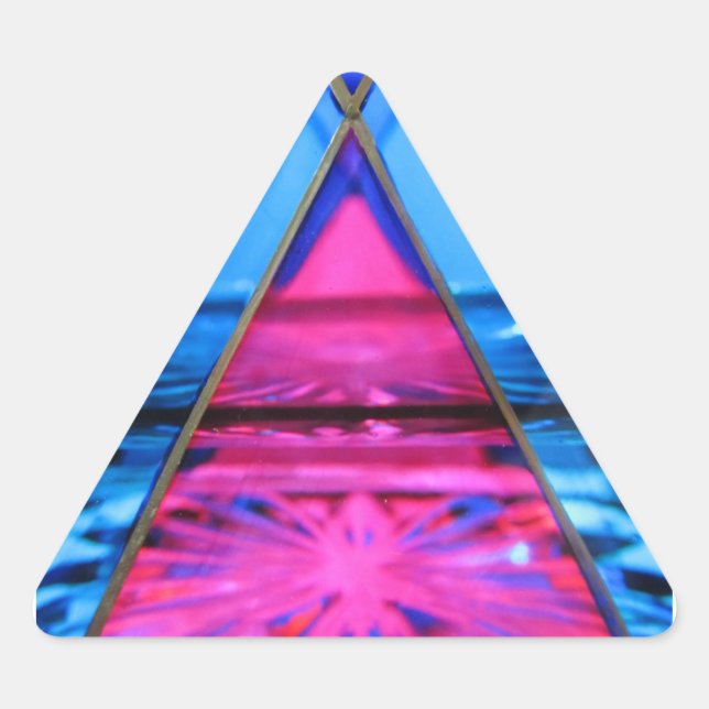 Pegatina Triangular Pegatinas—Triángulo rosa de cristal de Murano (Anverso)