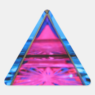 Pegatina Triangular Pegatinas—Triángulo rosa de cristal de Murano